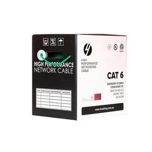 4Cabling CAT6 Ethernet Cable Reel Box UTP LAN Cable w/ Solid Conductor Green