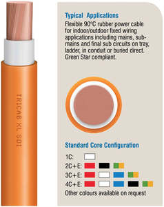 Xlpe: Triangle XL-PAXN/5C10BK 10mm 4C+E Flex Fixed XLPE OR Cable