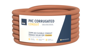 Flexible Conduit: ICS 25mm HD Flexible Conduit Orange Solar 10m