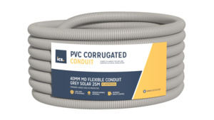 Flexible Conduit: ICS 40mm MD Flexible Conduit Grey Solar 25m