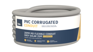 Flexible Conduit: ICS 20mm MD Flexible Conduit Grey Solar 25m