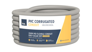 Flexible Conduit: ICS 25mm MD Flexible Conduit Grey Solar 10m
