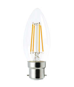 Lamps: Cla LED Lamp BC 4W 2700K Candle Filament Clear Dim