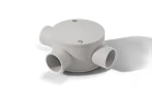 Rigid Conduit: ICS 25mm Circ JBox 3 Way Grey