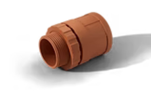 Rigid Conduit: ICS 25mm Plain To Screw Adaptor Orange