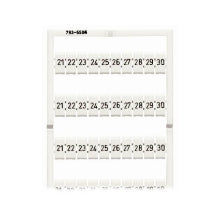 Cable Markers: EngComp Wago Horizontal Marking - 2.5mm - 21 .. 30 (Card of 10 x 10 Rows)