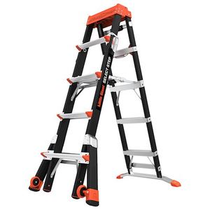 Ladder Scaffold: Staffy Little Giant Select Step. 4-6 Step. Fibreglass Adjustable Platform Ladder . 170Kg. USA Code 15130-001