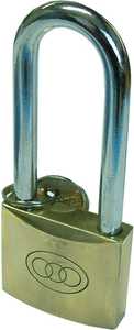Power Workshop And Garden: Tri-Circle Brass Padlock - Long Shank #265L 50mm