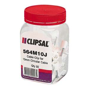 Pinclips: Clipsal Clips pvc 10.0mm round