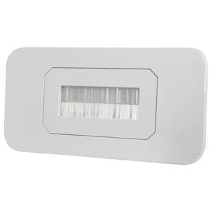 Matchmaster Slimline Outlet Plate with Brush Cover and Floating Wall Clips