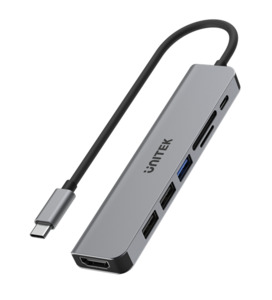 Multimedia: Unitek 7-In-1 Multi-Port Hub With USB-C Connector