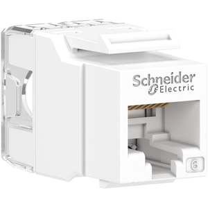 Outlet Jacks: Schneider RJ45 Jack CAT6 UTP Keystone White