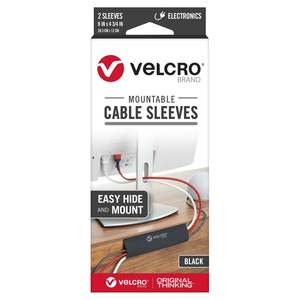 Cable Management: CDL Velcro Mountable Cable Sleeves 203x120mm 2x Sleeve Pack Black