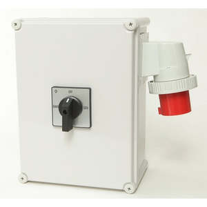 Panel Switching: Kraus & Naimer 63A 1PH Mains-Off-Gen Encl 32A Inlet OUTDOOR