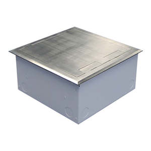 Vynco Floor box lge SS 1 dbl outlet