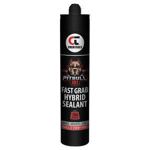 All: Rapidstick PITBULL 101 Hybrid Sealant Fast Grab Black 300ml Cartridge
