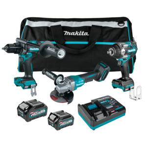 Makita XGT 3Pc Combo Kit (Drill/Grinder/Wrench) 2.5/4.0Ah Battery and Charger
