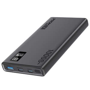 Batteries Leads: Promate 10000mAh Super Slim Smart Charging Power Bank Black