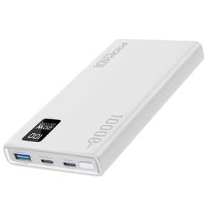Promate 10000mAh Super Slim Smart Charging Power Bank White
