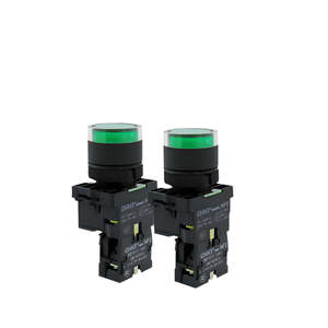 Industrial Control: Chint NP2-EW3365 Illuminated Push Button (Green) 1 x N/O 1 x N/C Contacts