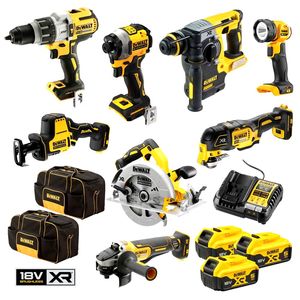 Dewalt 18V XR 8 Piece Kit - 5.0Ah
