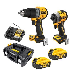 Cordless: Dewalt 18V XR Brushless Compact 2 Piece Kit - 5.0Ah