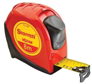 Hand Measuring Marking: Starrett 8m Metric Measuring Tape