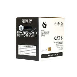 4Cabling CAT6 Ethernet Cable Reel Box UTP LAN Cable w/ Solid Conductor| Grey
