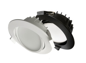 Lumax Downlight 10 Watt Recessed Flush Diffuser 3CCT Remote Driver 900Lm Flex and Plug Black