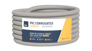 Flexible Conduit: ICS 50mm MD Flexible Conduit Grey Solar 25m
