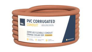 ICS 20mm HD Flexible Conduit Orange Solar 10m