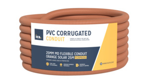 ICS 25mm MD Flexible Conduit Orange Solar 25m