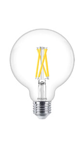 Lamps: Philips LED Bulb Classic Filament 6W G93 E27 806 2700K Clear Dimmable