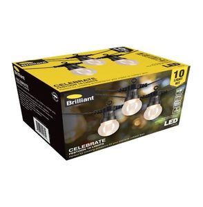 Low Voltage System Garden: Brilliant Celebrate Festoon Light Warm White - Black 10 Pack