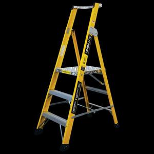 TradeLite 3 Step Fiberglass Platform Ladder 150lg Rated