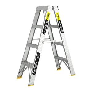 TradeLite 4 Step Aluminium Double Sided ladder 150kg Rated