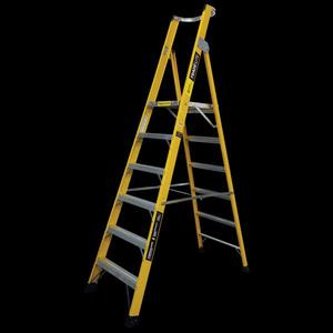TradeLite 6 Step Fiberglass Platform Ladder 150kg Rated