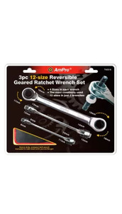 Spanner Socket Wrench: AmPro Double Geared Wrench Set 12 Sizes 3pc