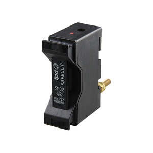 Fuse Carrier: Ipd FUSE CARRIER 32A IPD SAFECLIP PANEL MOUNT (TOP STUD, BOTTOM