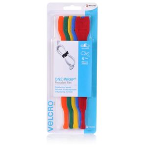 Cable Management: CDL Velcro 25mm x 200mm ONE-WRAP Reusable Hook & Loop 5 Pack Cable Ties - Multi-Colour