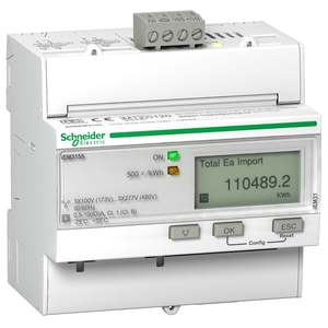 Metering: Schneider iEM3155 energy meter - 63 A - Modbus - 1 digital I - 1 digital O - multi-tariff - MID
