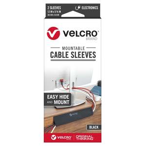CDL Velcro Mountable Cable Sleeves 304x146mm 2x Sleeve Pack Black