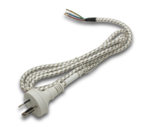 Elecsupp Cord Set 7.5A 3pin - 0.75mm Bare 2m Braided