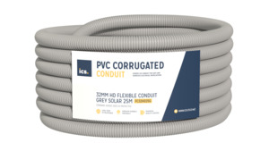 ICS 32mm HD Flexible Conduit Grey Solar 25m