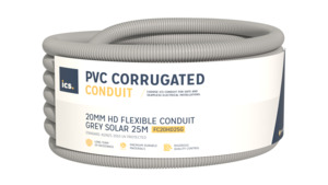 ICS 20mm HD Flexible Conduit Grey Solar 25m