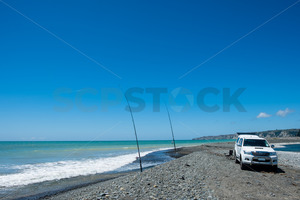 Summer fishing at Te Awanga, Hawke's Bay, New Zealand - SCP Stock