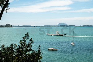 Products: Matakana Island car ferry departing Omokoroa - SCP Stock