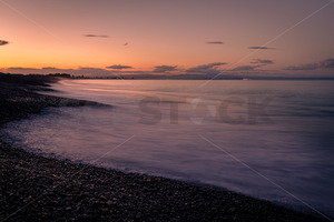 Te Awanga beach at sunset (looking towards Napier), Te Awanga, Hawke's Bay, New &hellip;