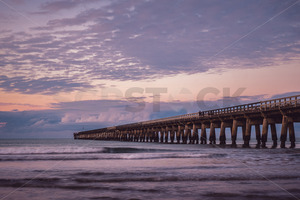 Tolaga Bay (Uawa) Wharf at sunset, Tolaga Bay, Eastland, Gisborne, New Zealand - SCP Stock