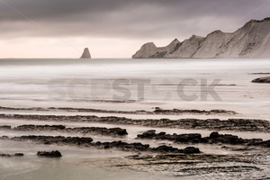 Cape Kidnappers long exposure, Hastings, Hawke's Bay, New Zealand - SCP Stock
